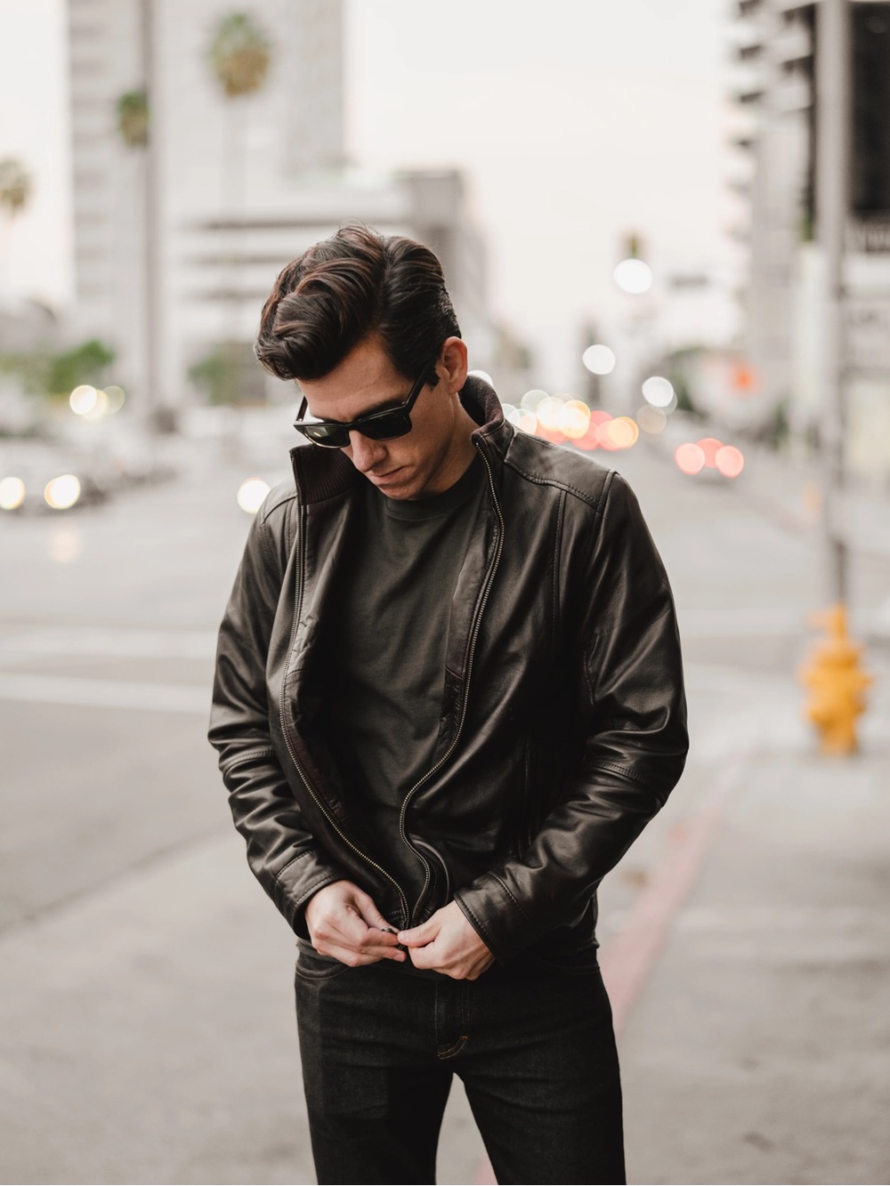 Lambskin Leather Jacket - Black